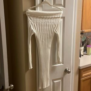 Small off white form fitting dress- soft and comfortable!